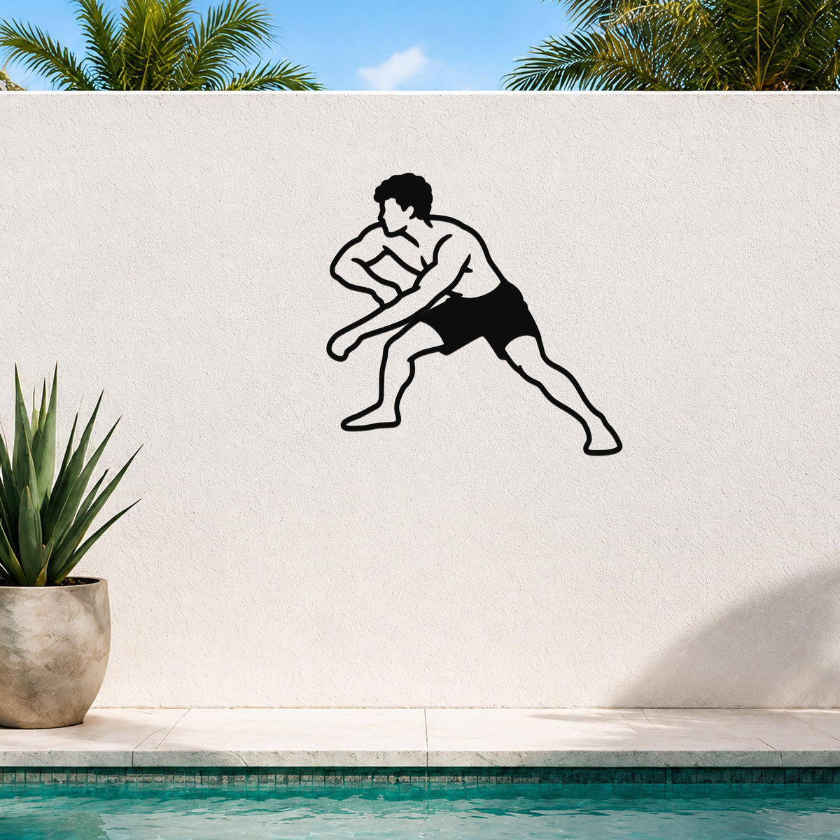 Male Wrestling Arm Drag waterproof steel metal wall art, mockup 3