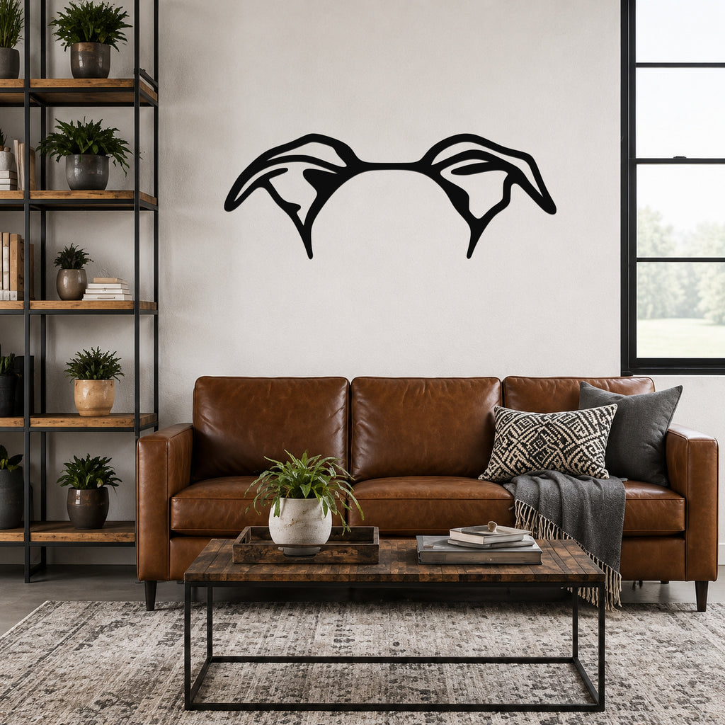 Whippet dog ear waterproof metal wall art, mockup 3