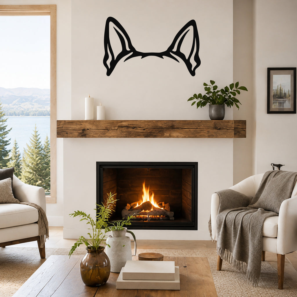 Boston Terrier dog ear waterproof metal wall art, mockup 3