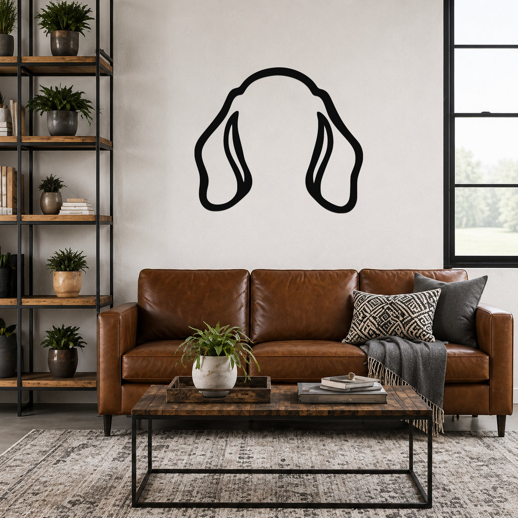 Pointer dog ear waterproof metal wall art, mockup 3