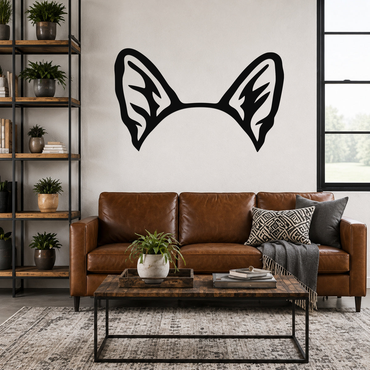 Welsh Corgi dog ear waterproof metal wall art, mockup 3