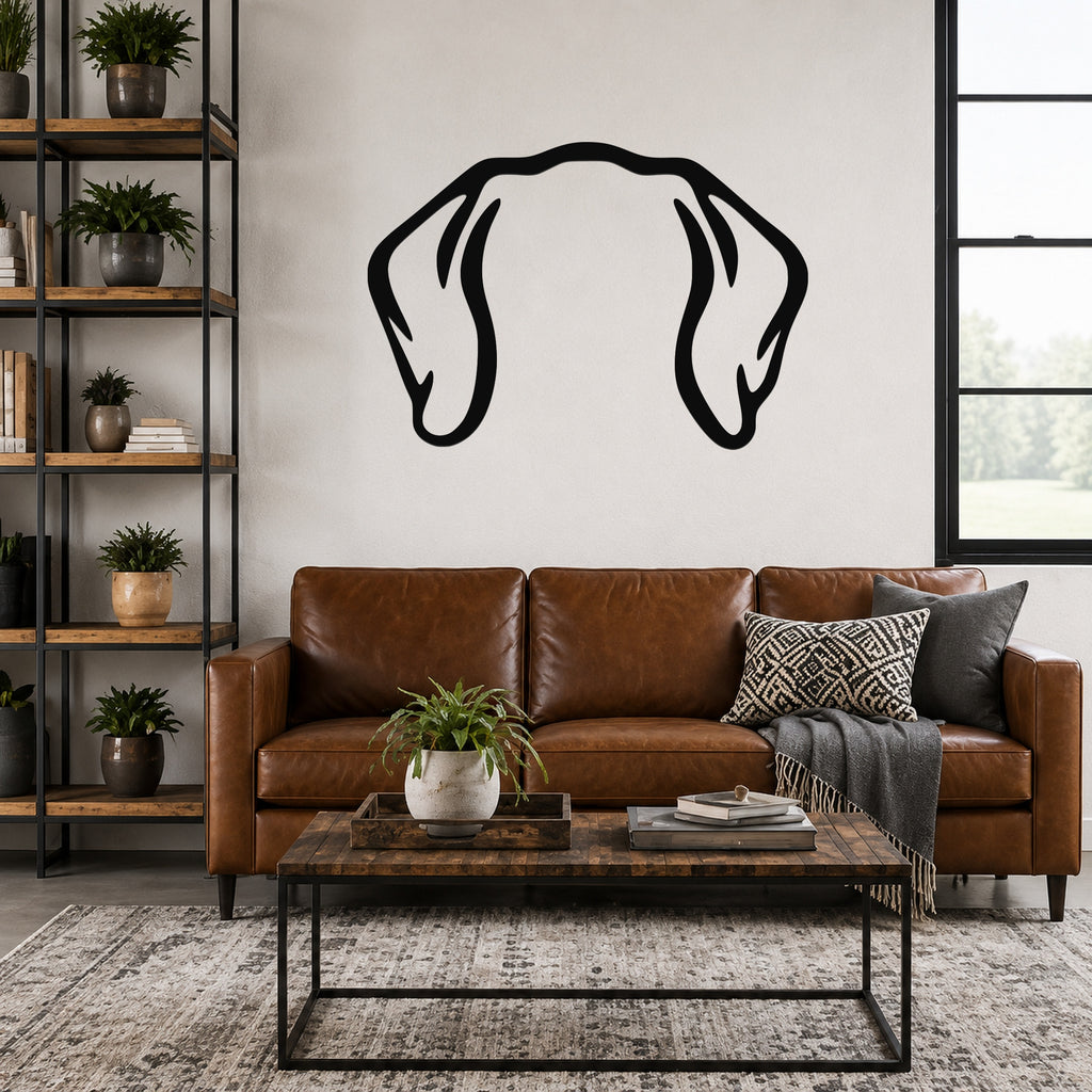 Dachshund dog ear waterproof metal wall art, mockup 3