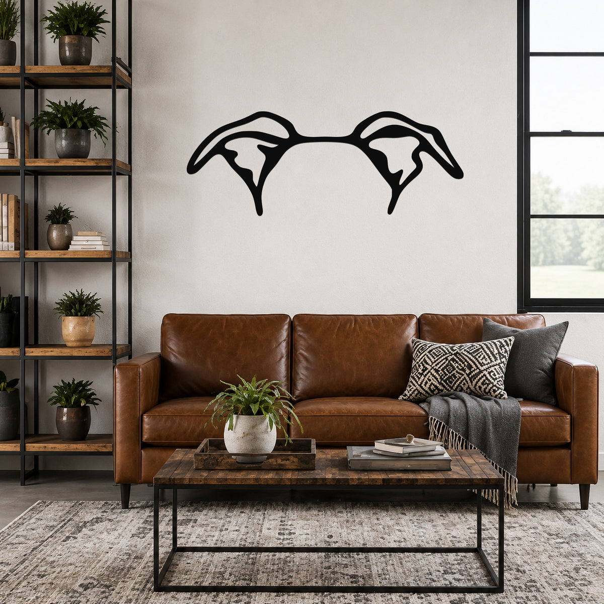 Whippet dog ear waterproof metal wall art, mockup 3