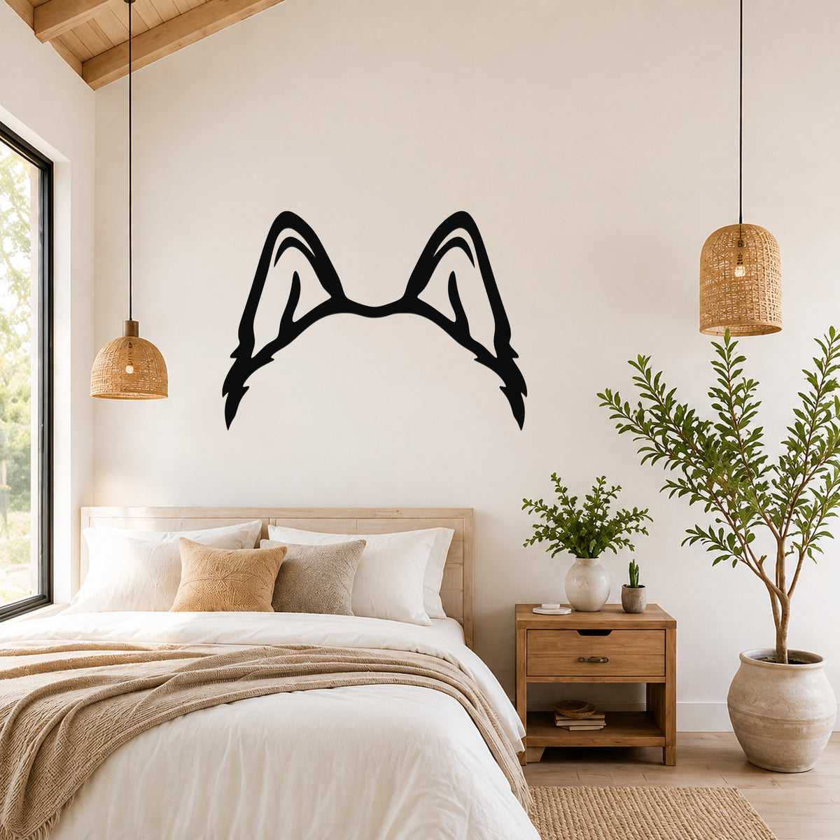 Husky dog ear waterproof metal wall art, mockup 3