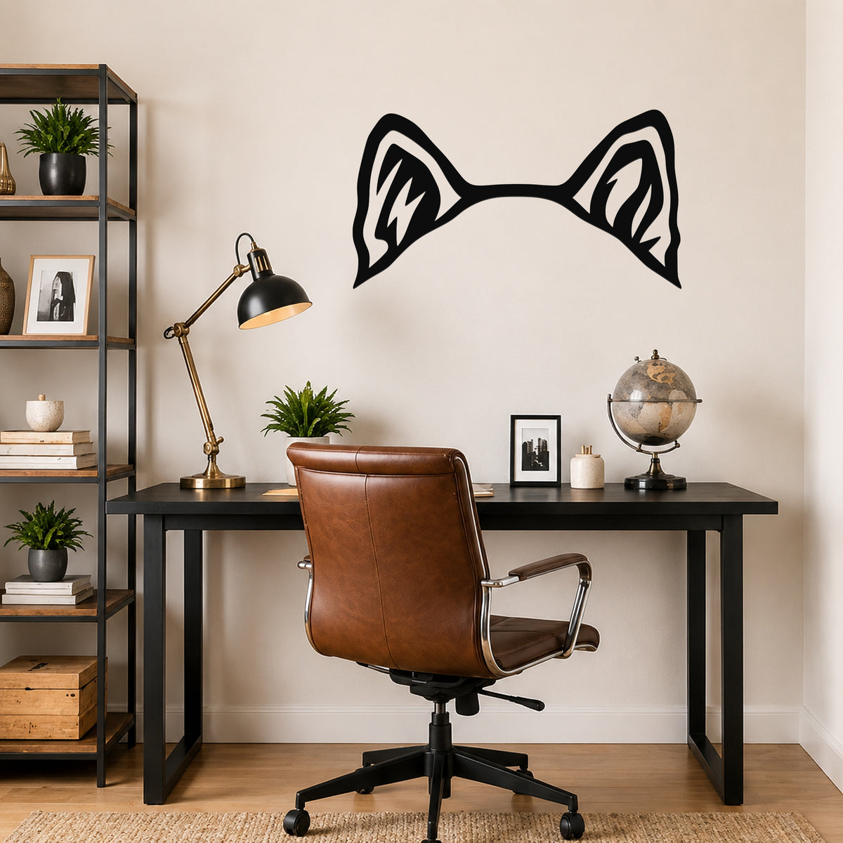 Shiba Inu dog ear waterproof metal wall art, mockup 3