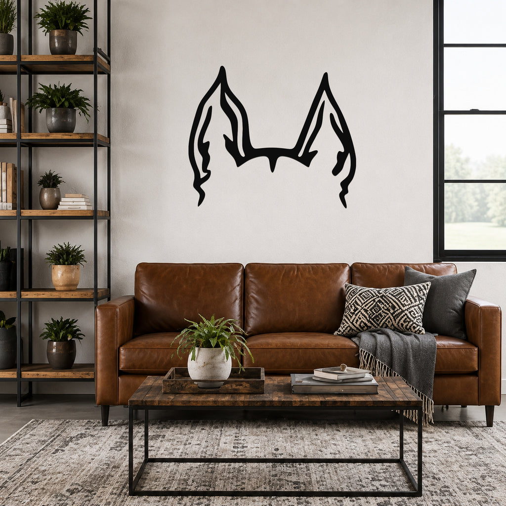Miniature Pinscher dog ear waterproof metal wall art, mockup 3