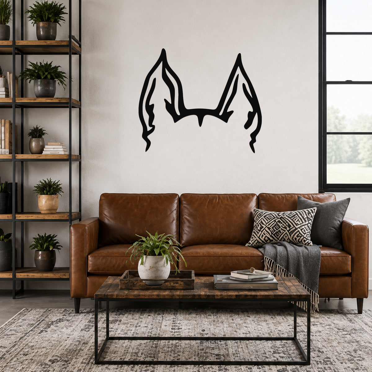 Miniature Pinscher dog ear waterproof metal wall art, mockup 3