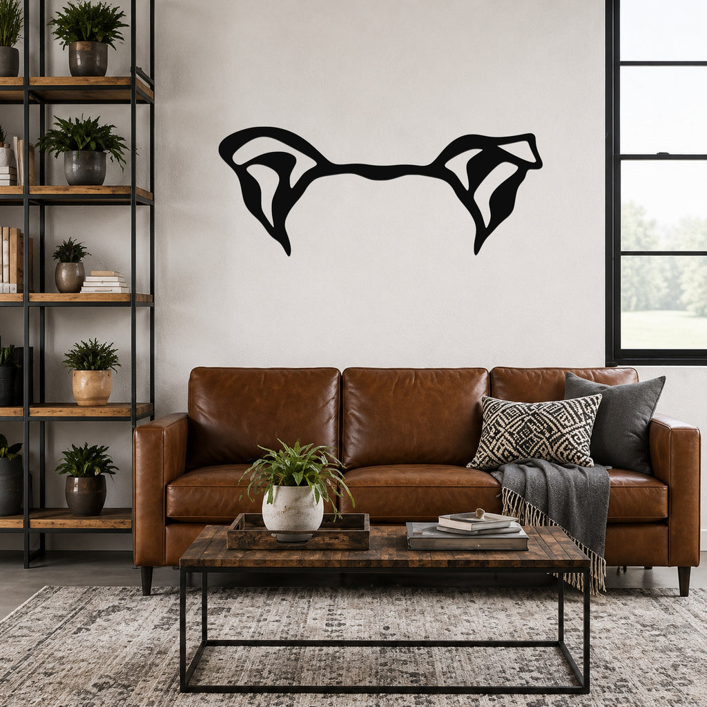 Jack Russell dog ear waterproof metal wall art, mockup 3