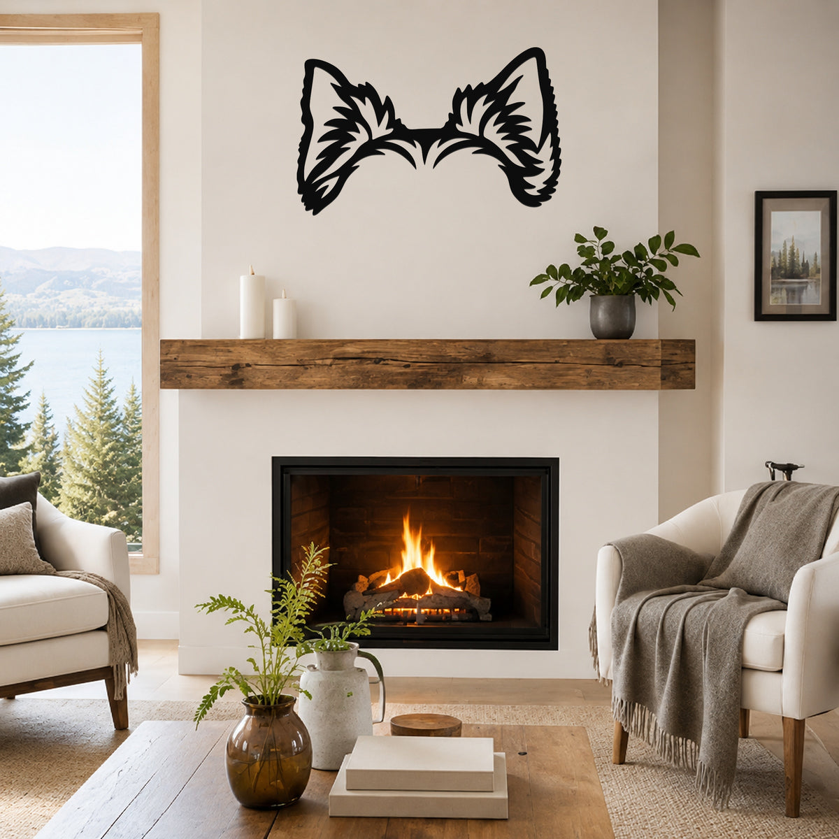 Shorkie dog ear waterproof metal wall art, mockup 3