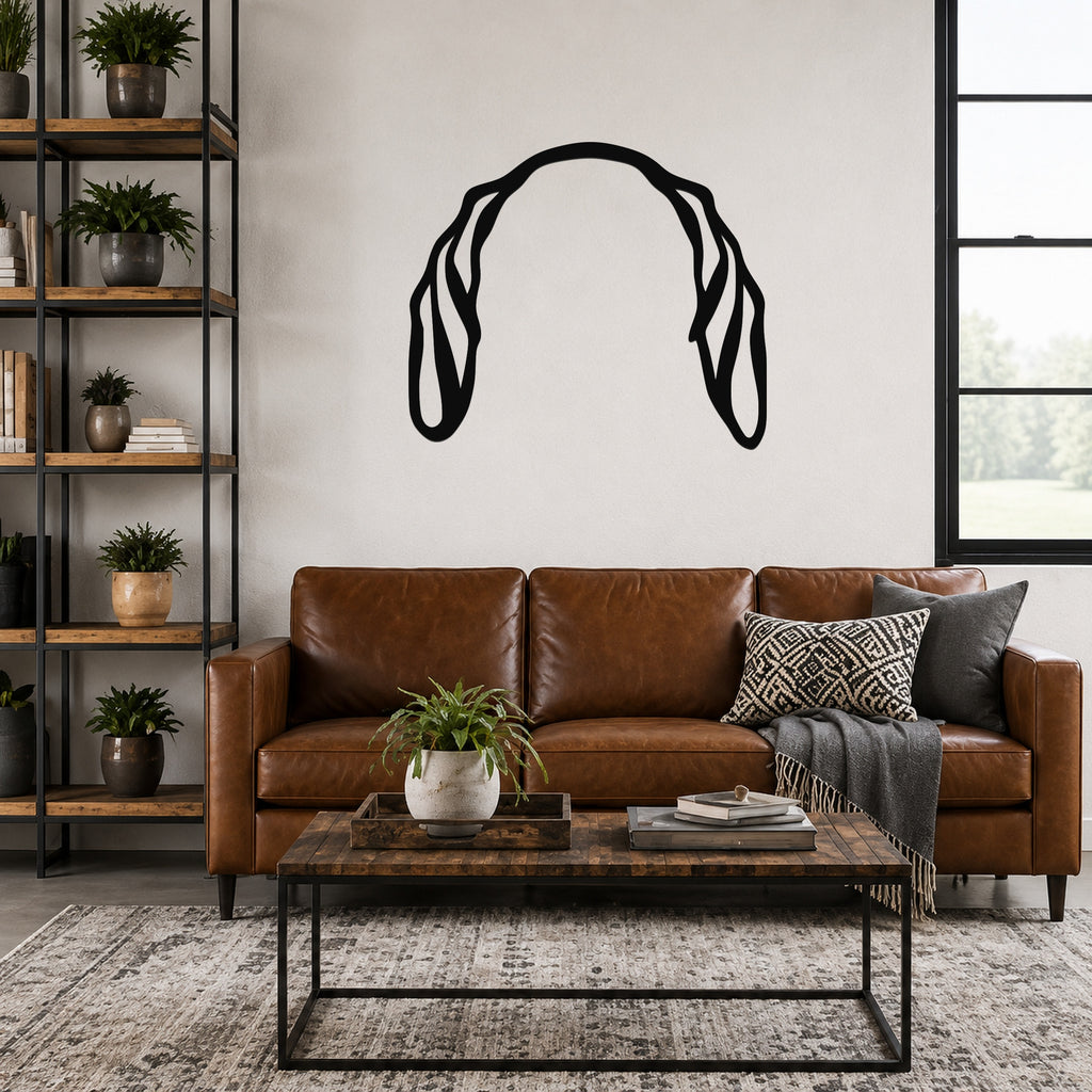 American Foxhound dog ear waterproof metal wall art, mockup 3