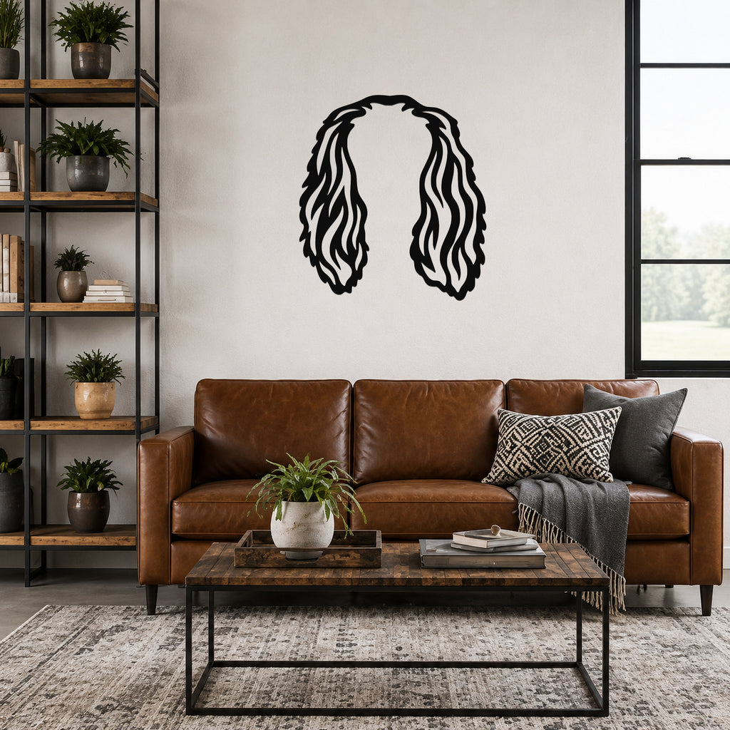 Cavalier King Charles Spaniel dog ear waterproof metal wall art, mockup 3