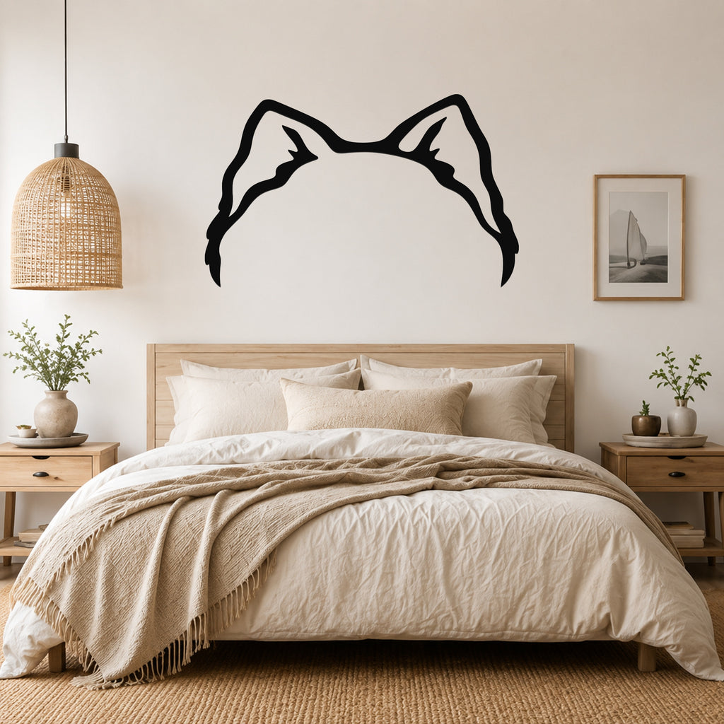 Samoyed dog ear waterproof metal wall art, mockup 3