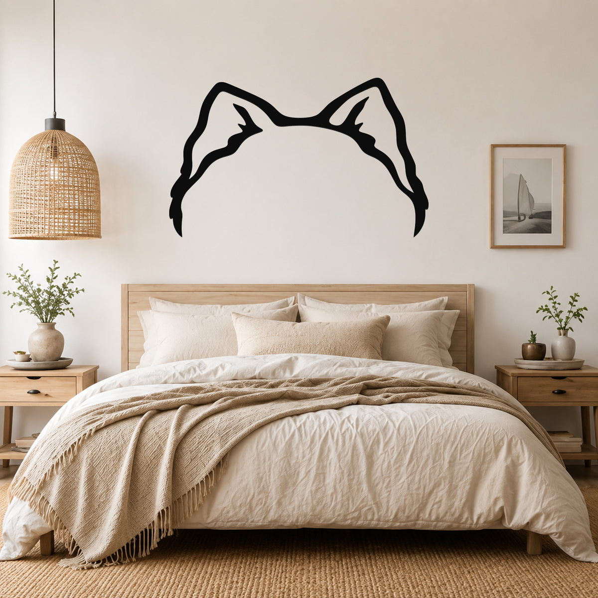 Samoyed dog ear waterproof metal wall art, mockup 3