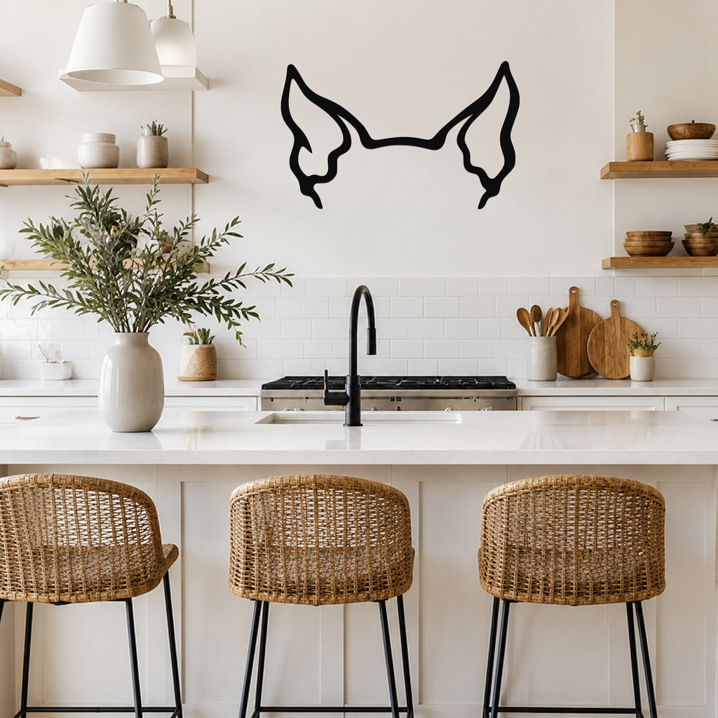 English Bulldog dog ear waterproof metal wall art, mockup 3