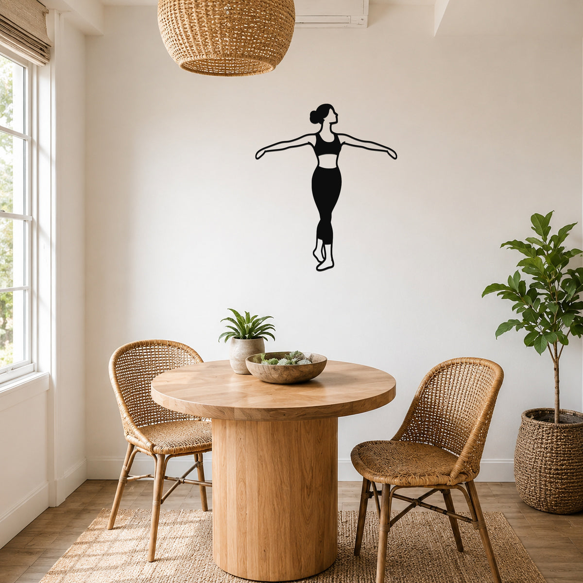 Female Ballet À la quatrième derrière waterproof steel metal wall art, mockup 3