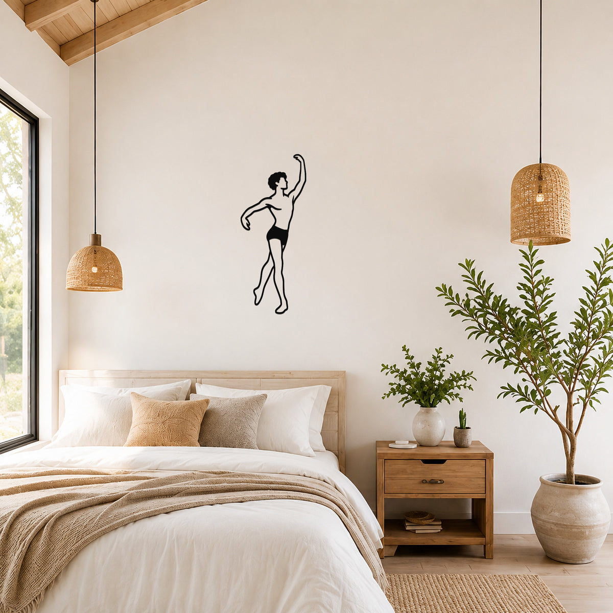 Male Ballet Croisé derrière waterproof steel metal wall art, mockup 3