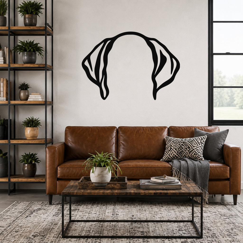 Pointer dog ear waterproof metal wall art, mockup 3