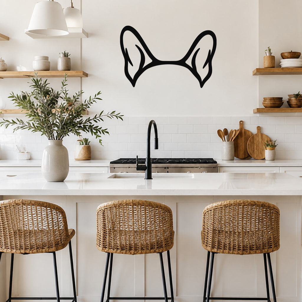 French Bulldog dog ear waterproof metal wall art, mockup 3
