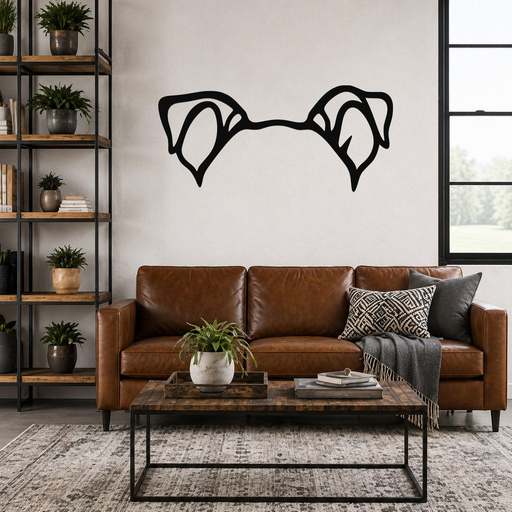 Pitsky dog ear waterproof metal wall art, mockup 3