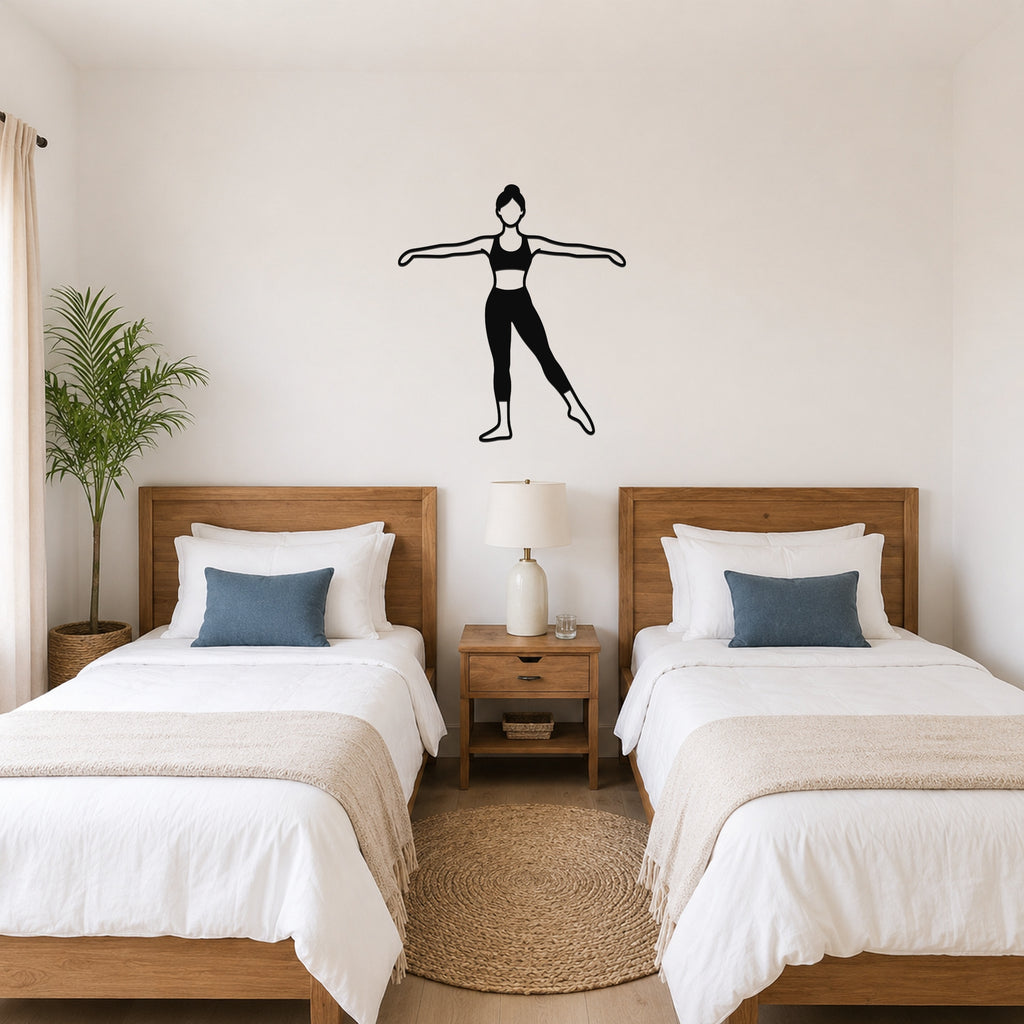 Female Ballet À la seconde waterproof steel metal wall art, mockup 3