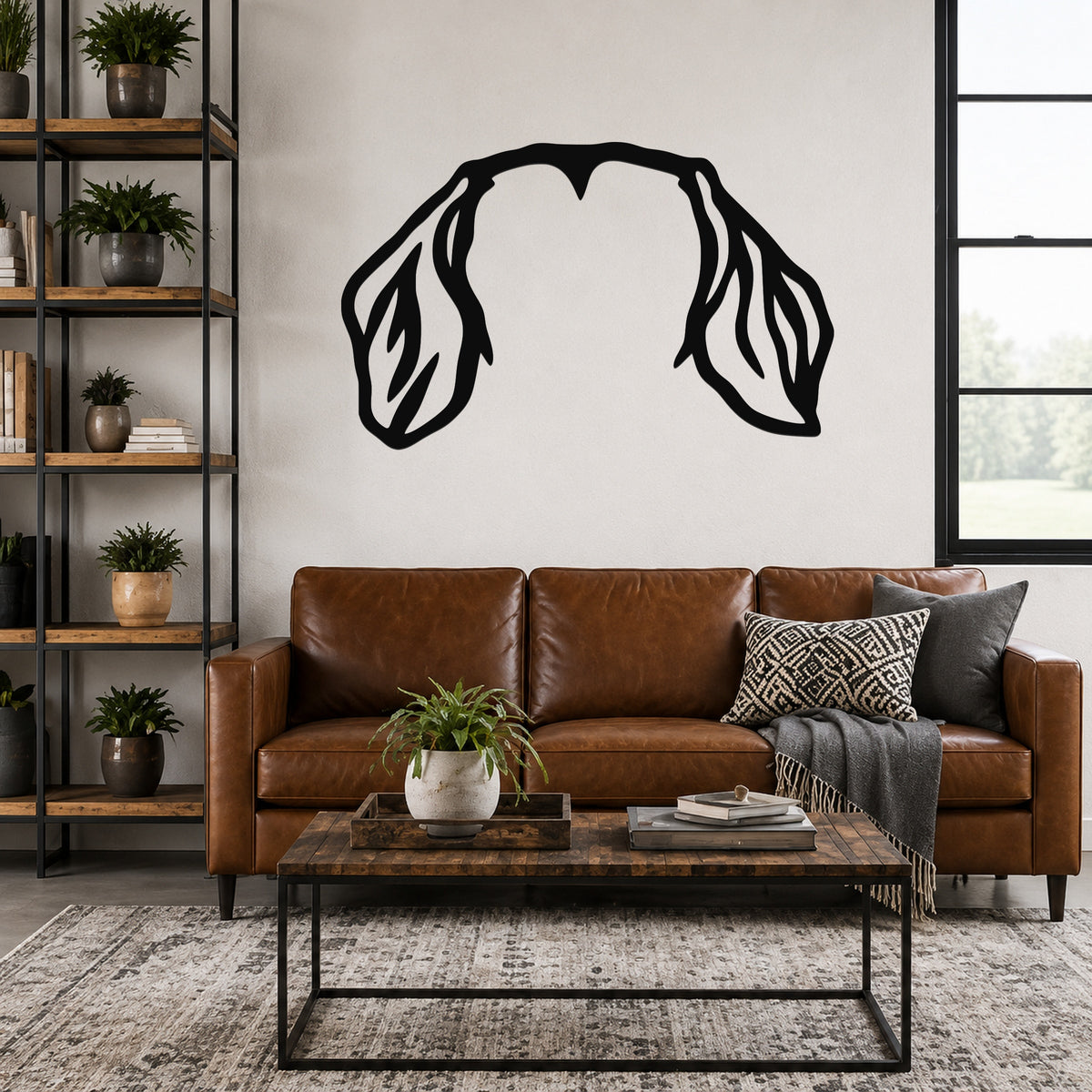 Wire-haired Dachshund dog ear waterproof metal wall art, mockup 3