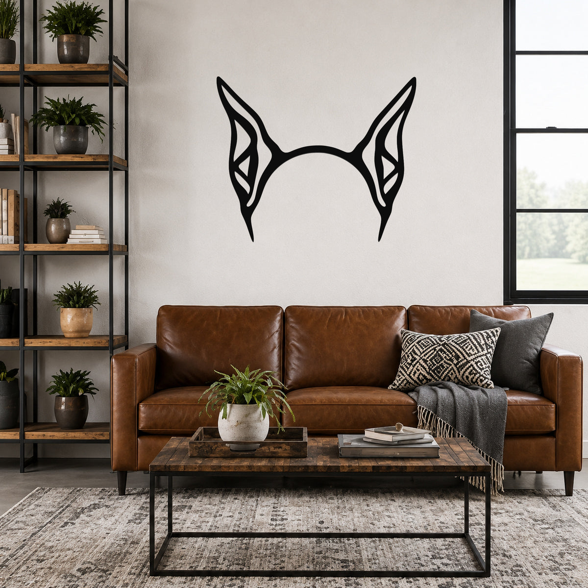 Doberman dog ear waterproof metal wall art, mockup 3