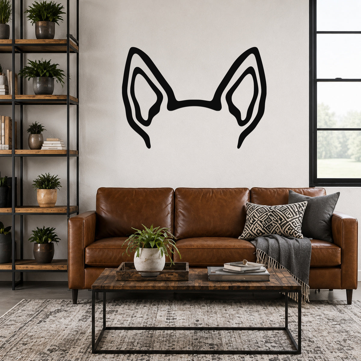 Basenji dog ear waterproof metal wall art, mockup 3