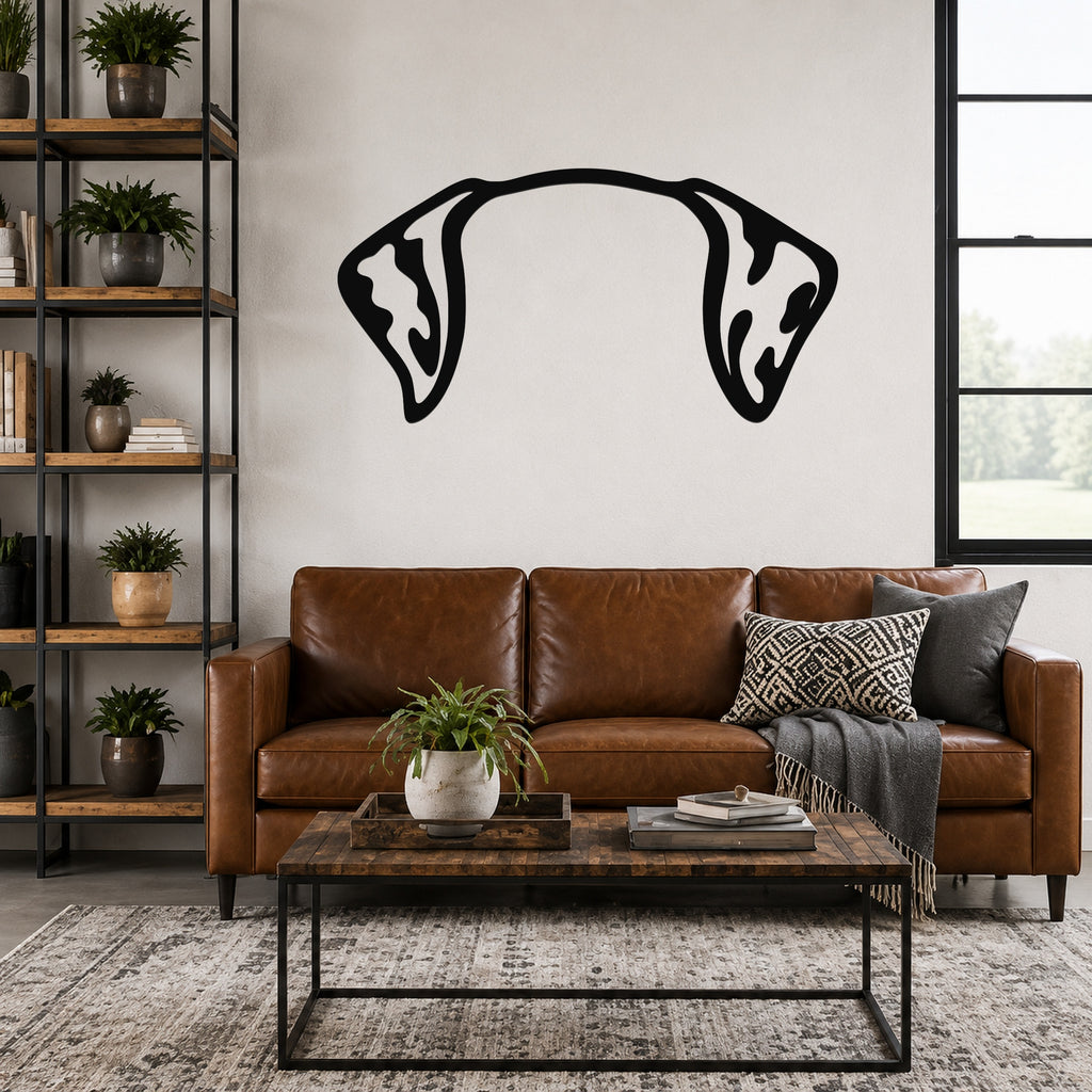 Dalmatian dog ear waterproof metal wall art, mockup 3