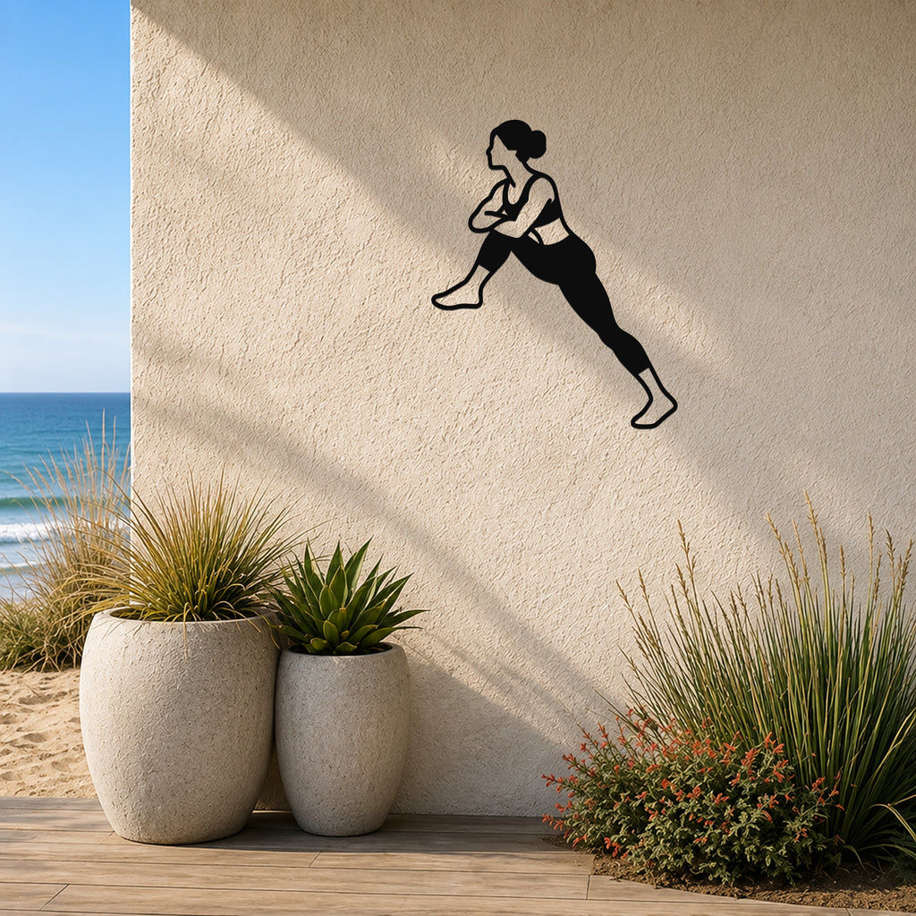 Female Wrestling Lift and Finish waterproof steel metal wall art, mockup 3