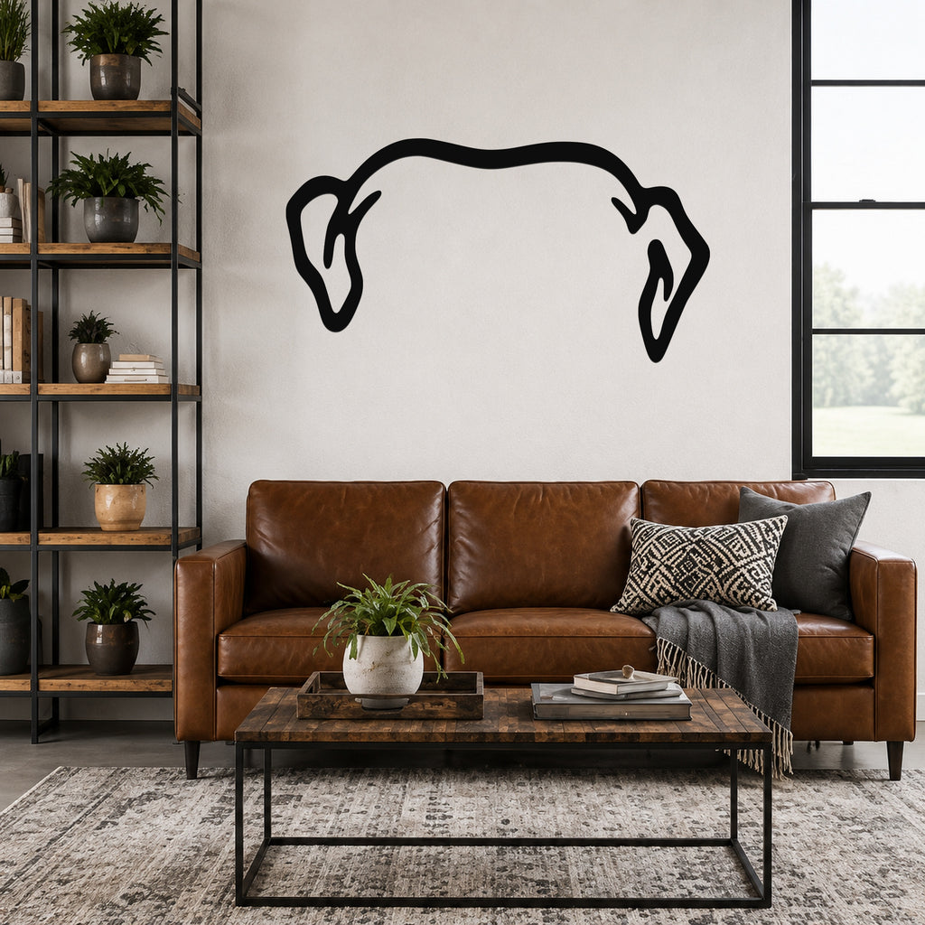 Rottweiler dog ear waterproof metal wall art, mockup 3