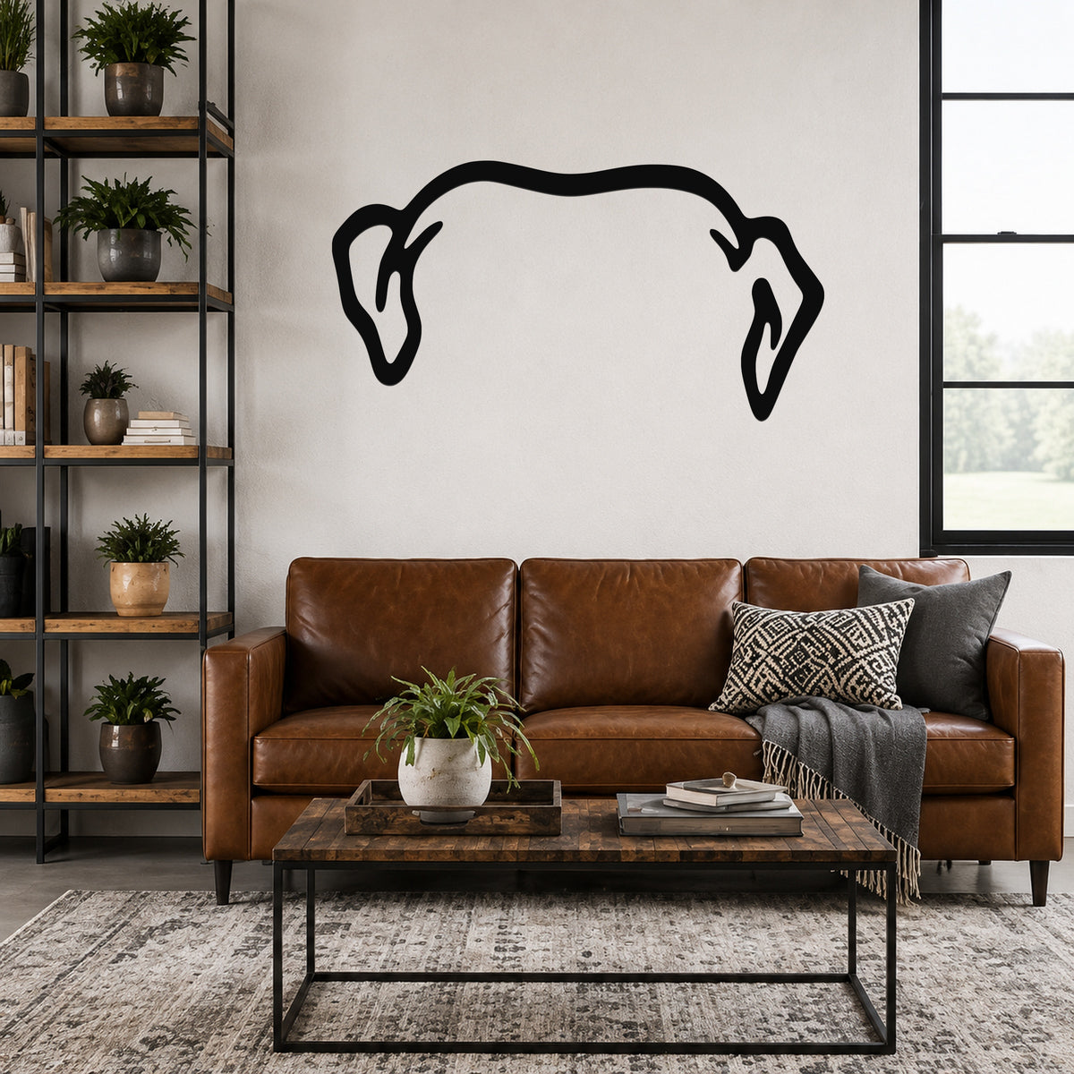 Rottweiler dog ear waterproof metal wall art, mockup 3