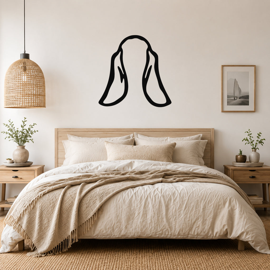 Basset Hound dog ear waterproof metal wall art, mockup 3