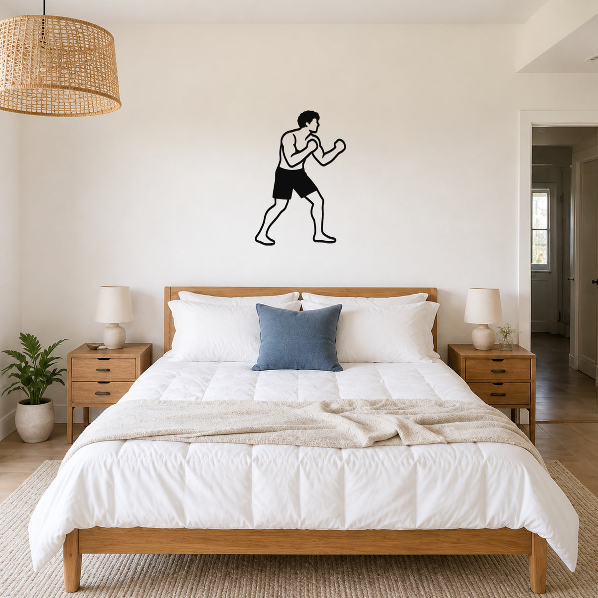 Male Boxing REAR UPPERCUT waterproof steel metal wall art, mockup 3