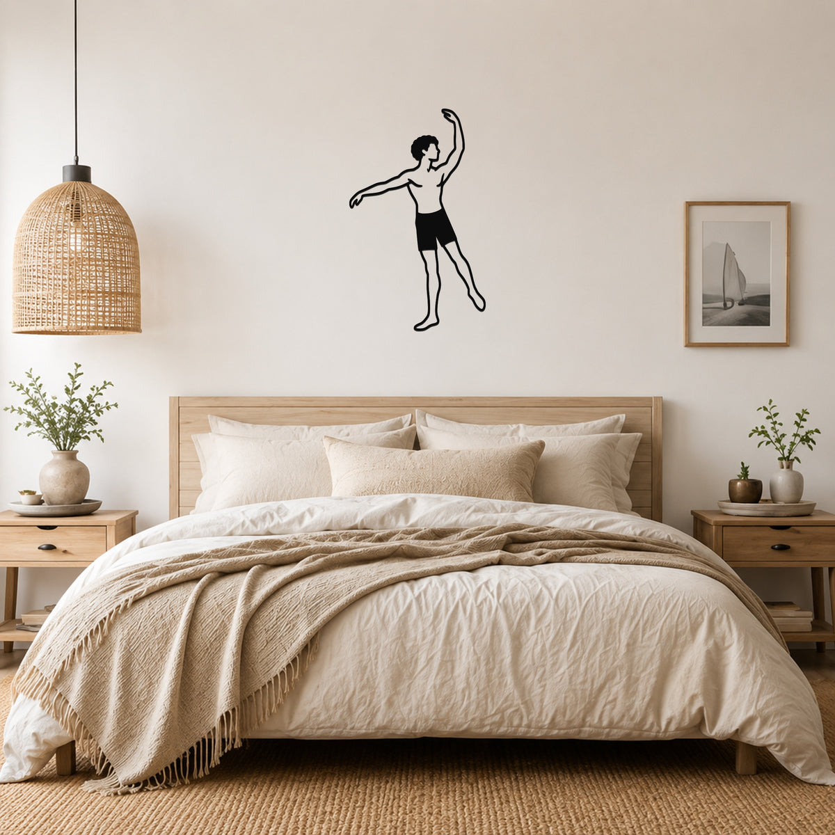 Male Ballet Effacé derrière waterproof steel metal wall art, mockup 3