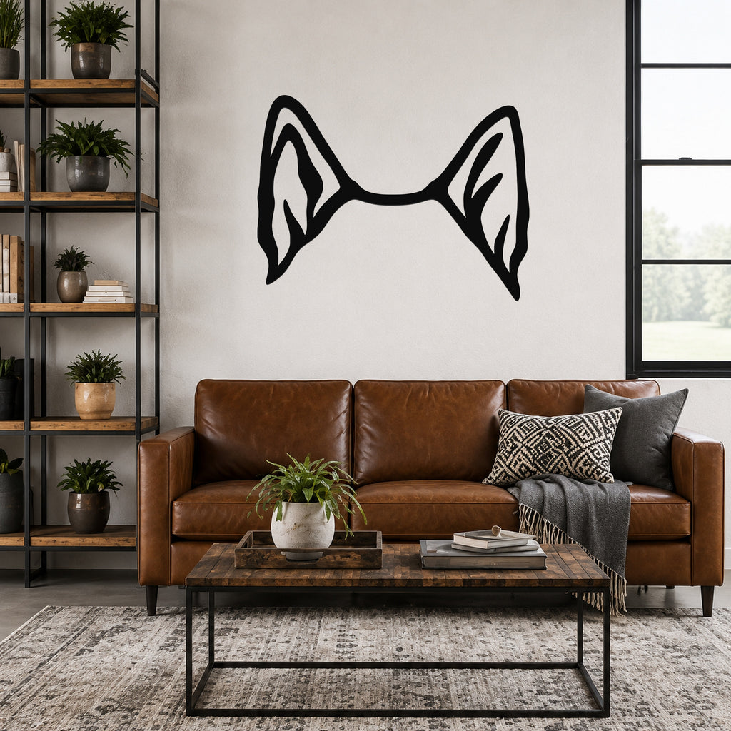 Norwegian Elkhound dog ear waterproof metal wall art, mockup 3