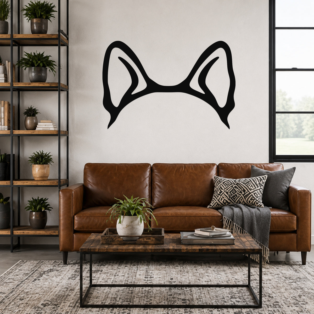 Shiba Inu dog ear waterproof metal wall art, mockup 3