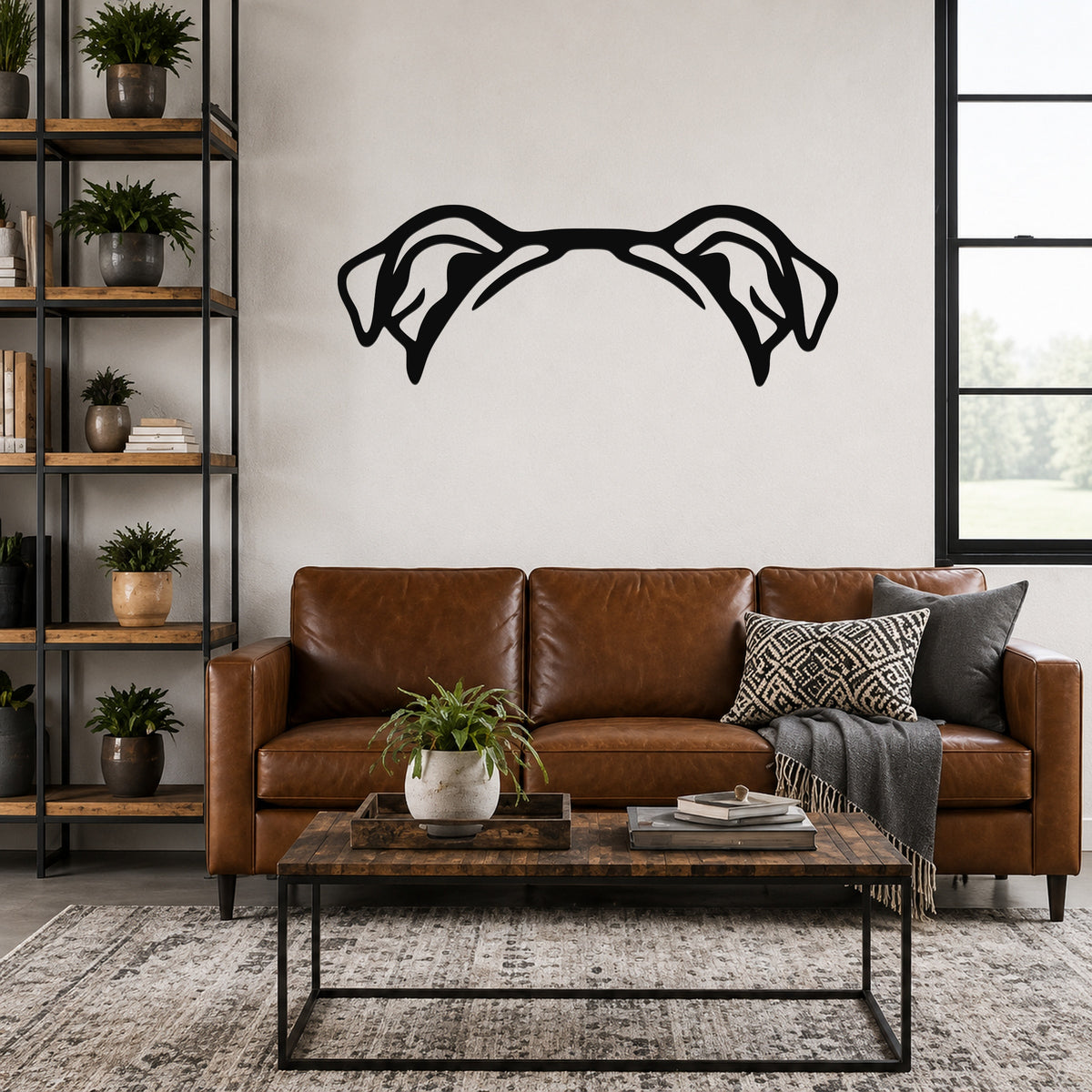 English Bulldog dog ear waterproof metal wall art, mockup 3