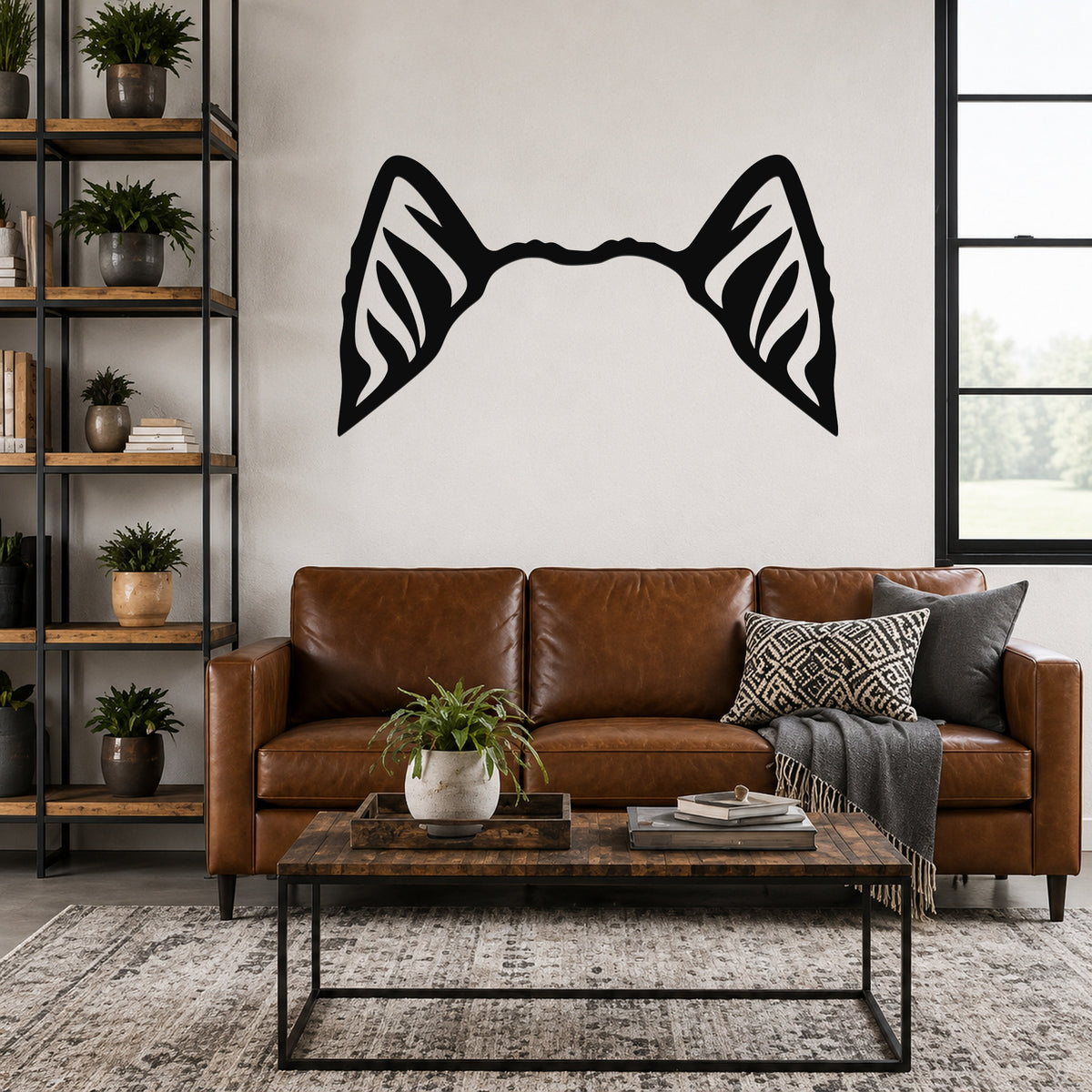Alaskan Malamute dog ear waterproof metal wall art, mockup 3