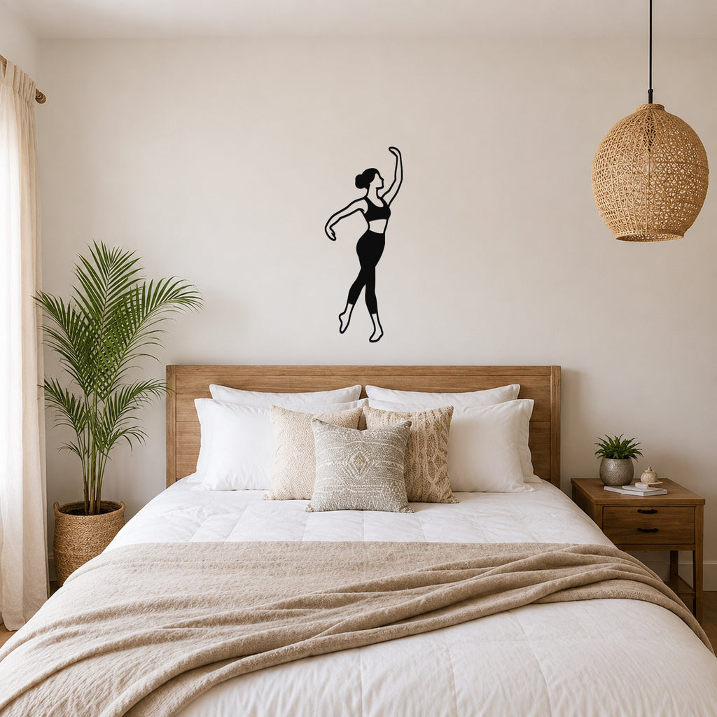 Female Ballet Croisé derrière waterproof steel metal wall art, mockup 3