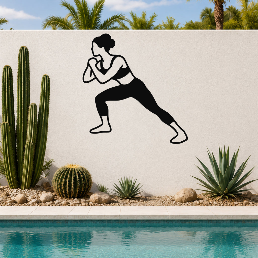 Female Wrestling Underhook Control waterproof steel metal wall art, mockup 3
