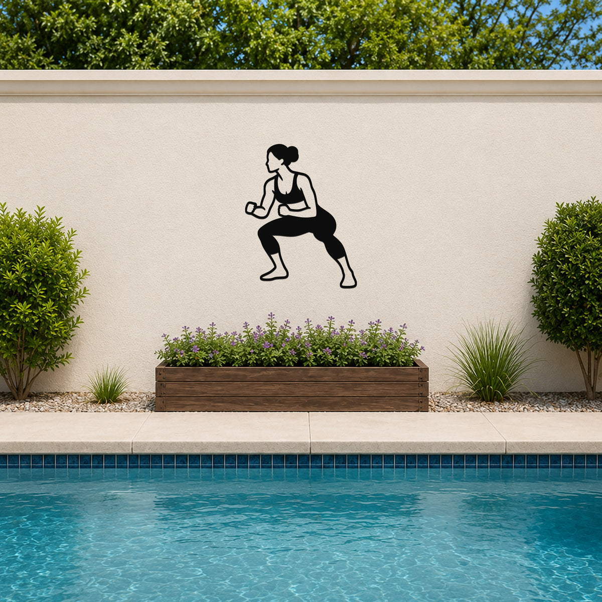 Female Wrestling Level Change waterproof steel metal wall art, mockup 3