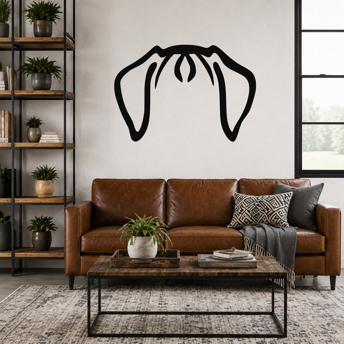 Saint Bernard dog ear waterproof metal wall art, mockup 3