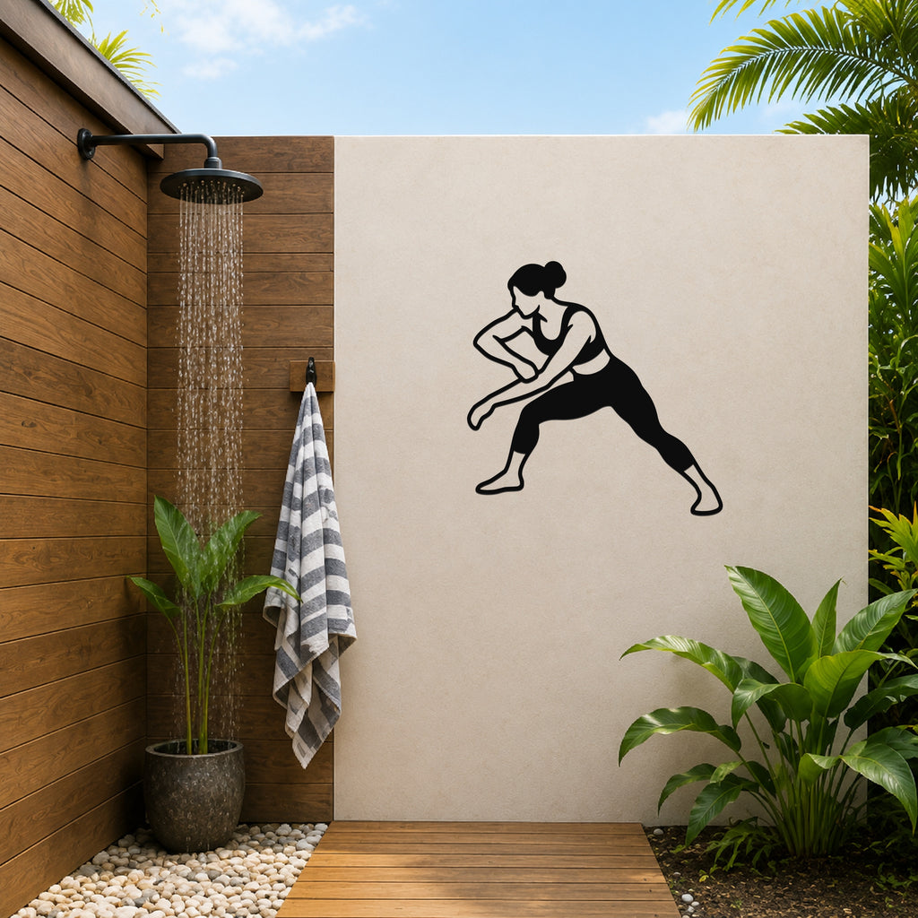 Female Wrestling Arm Drag waterproof steel metal wall art, mockup 3