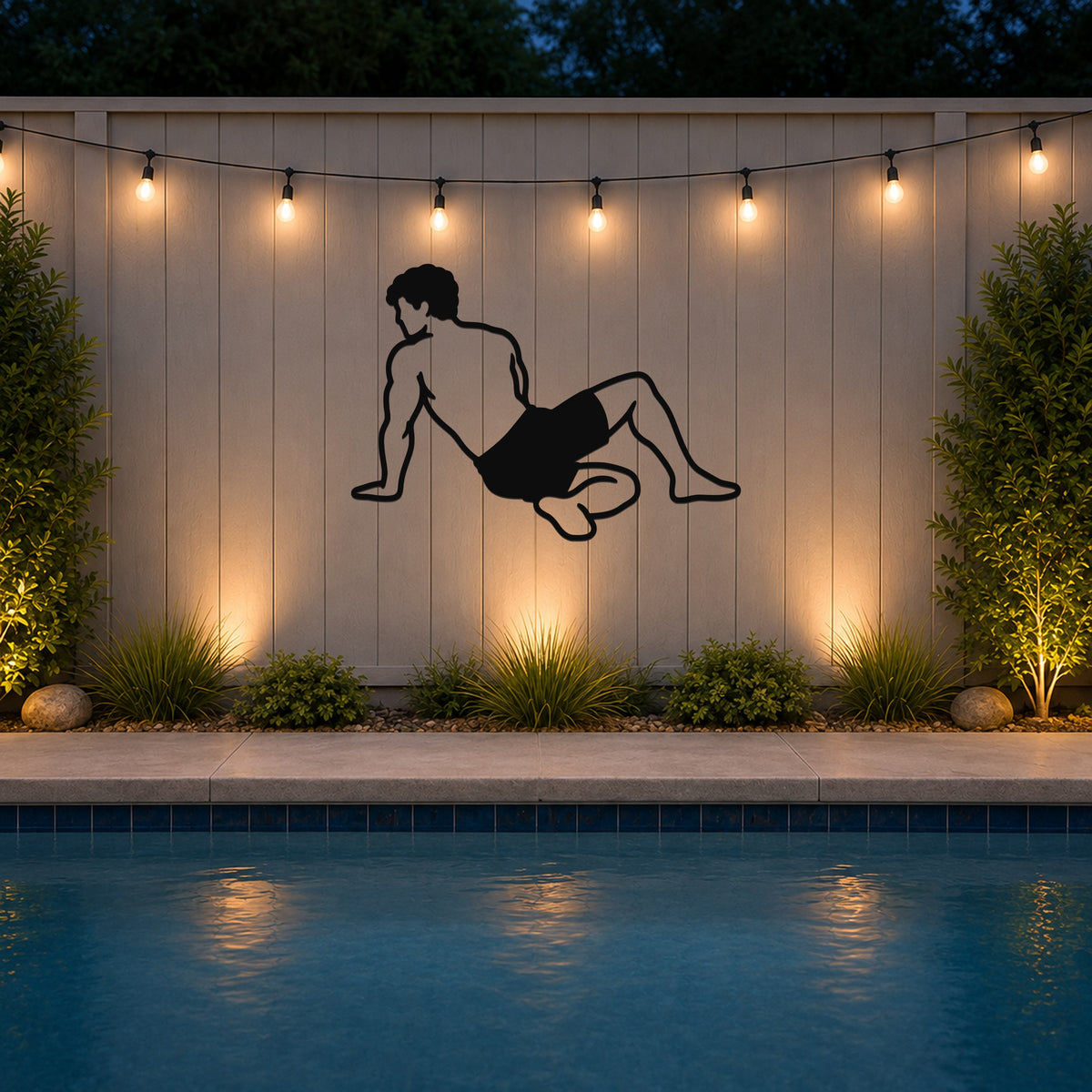 Male Wrestling Sit Out Escape waterproof steel metal wall art, mockup 3