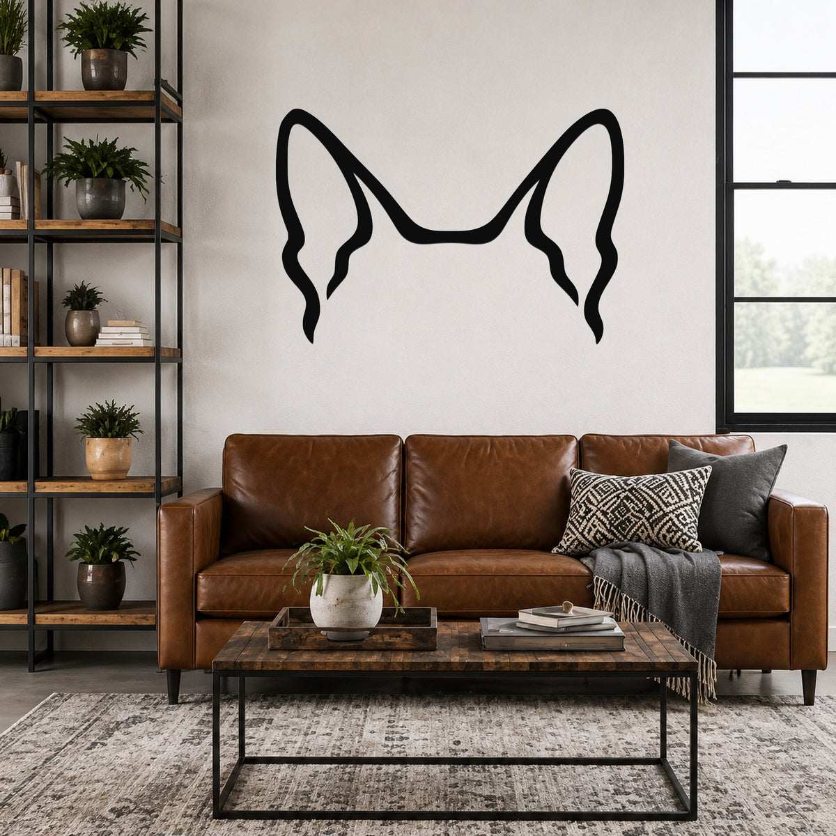 Australian Cattle Dog dog ear waterproof metal wall art, mockup 3