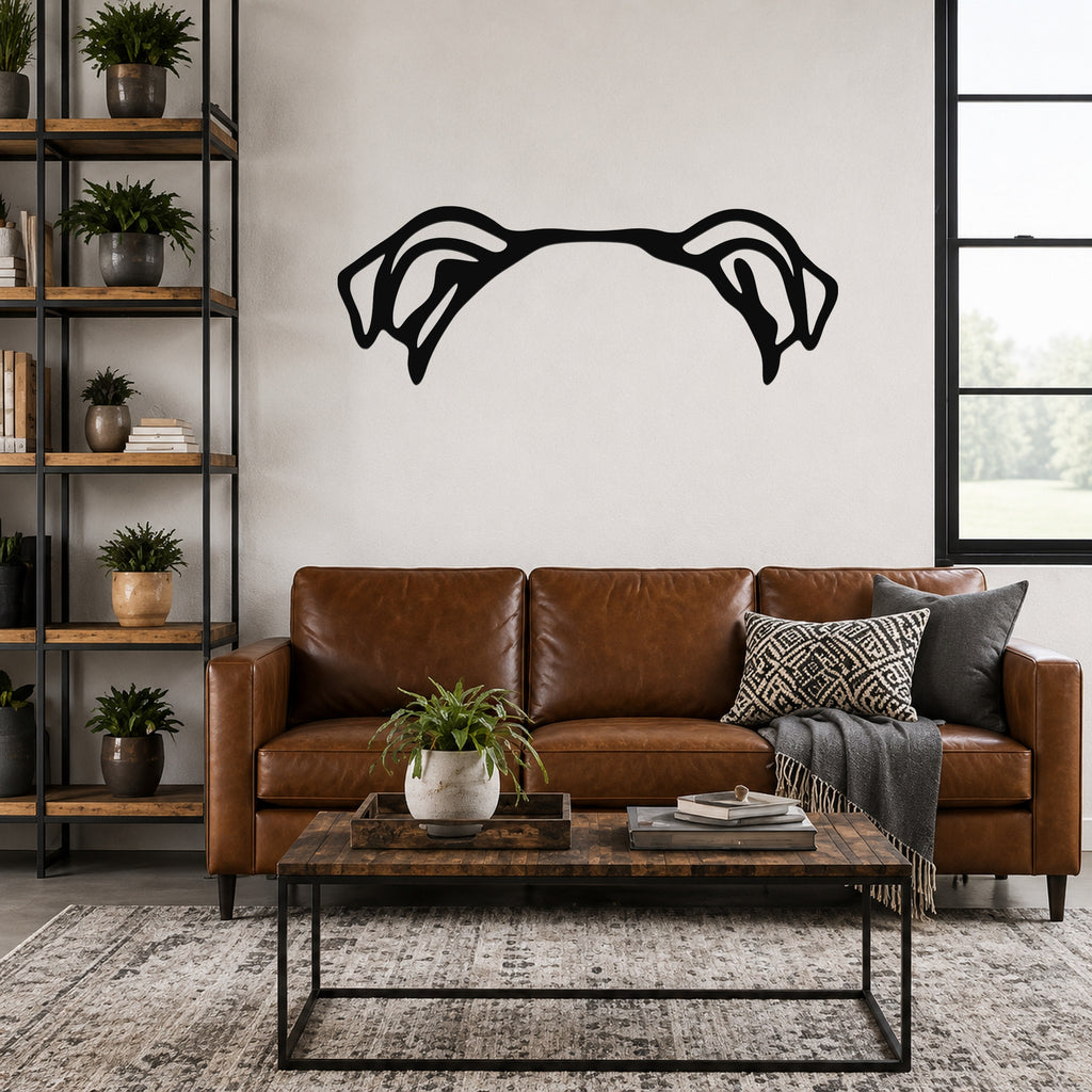 English Bulldog dog ear waterproof metal wall art, mockup 3