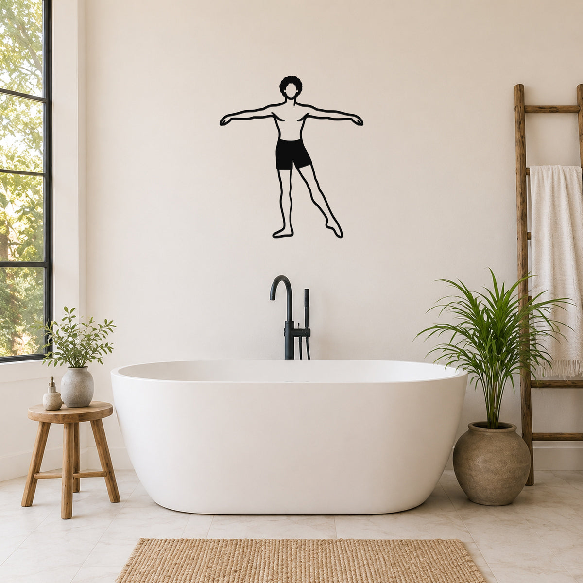 Male Ballet À la seconde waterproof steel metal wall art, mockup 3
