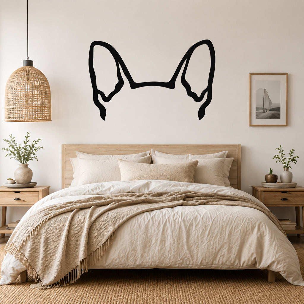 Boston Terrier dog ear waterproof metal wall art, mockup 3