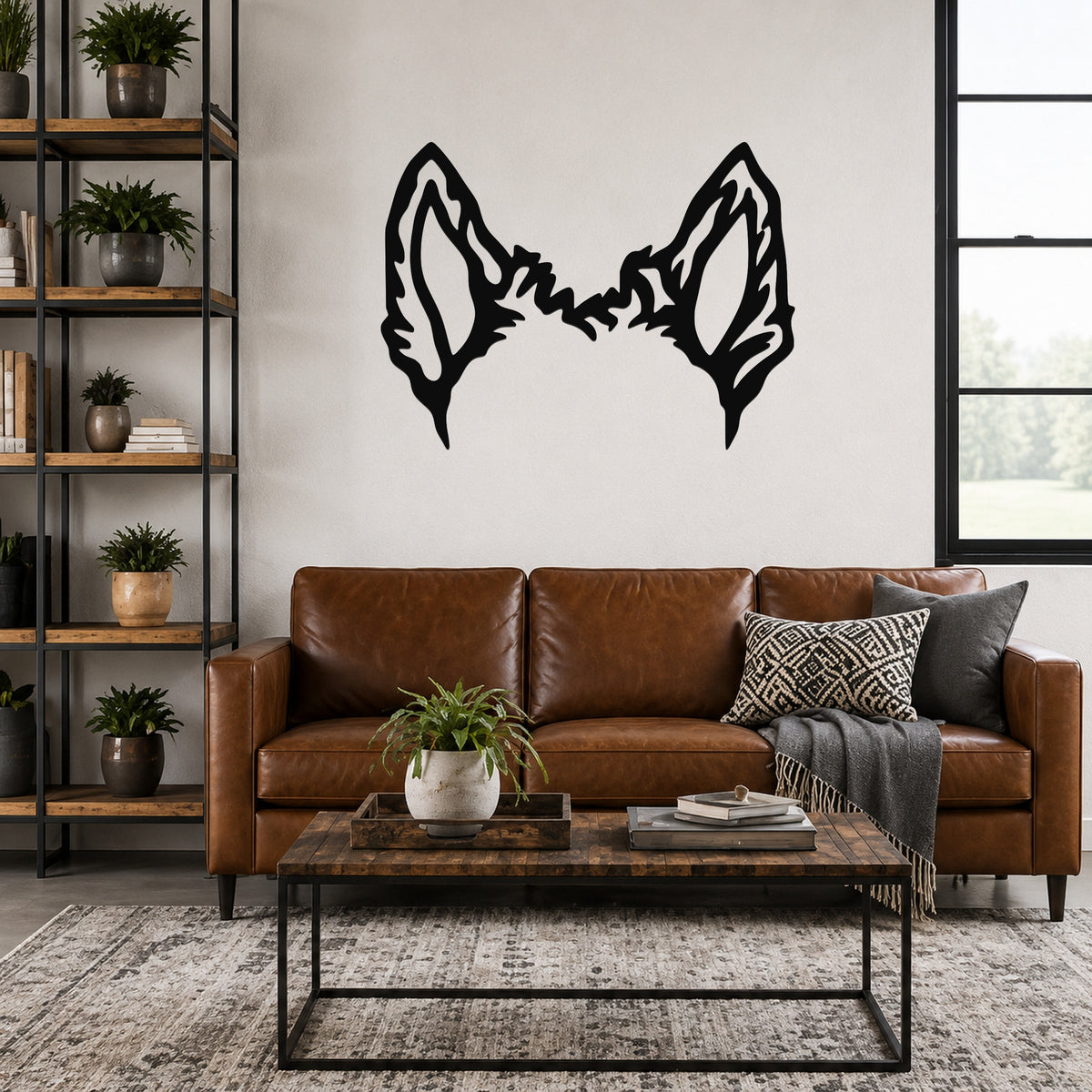 Scottish Terrier dog ear waterproof metal wall art, mockup 3