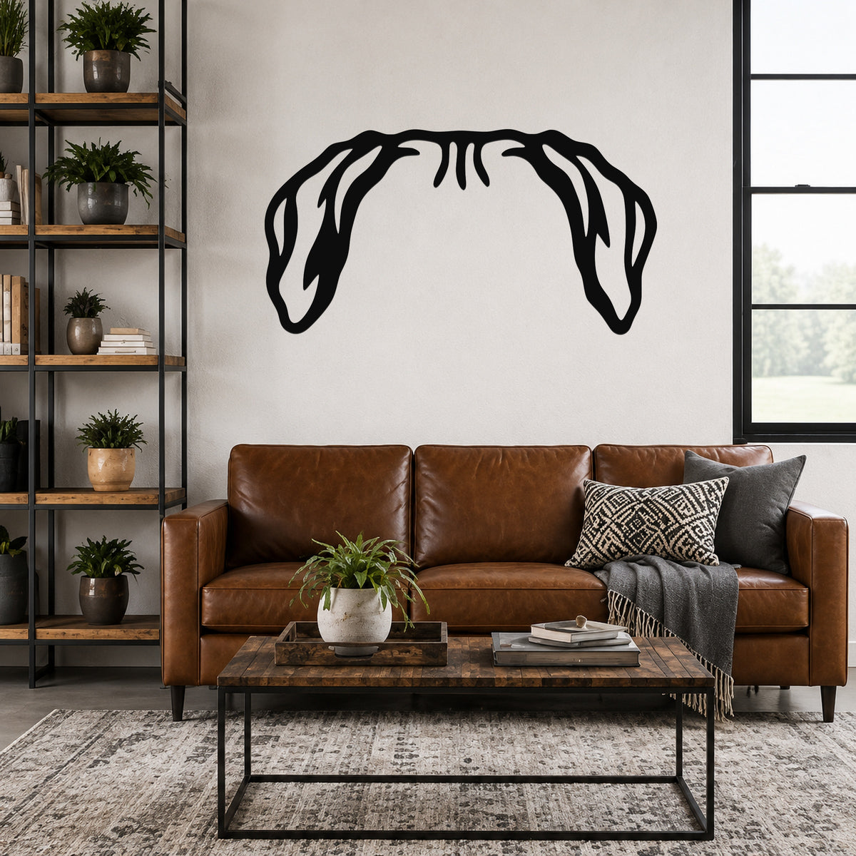 Rhodesian Ridgeback dog ear waterproof metal wall art, mockup 3